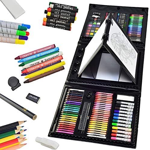 Art Supplies, 241 PCS Drawing Art Kit for Kids Boys Girls, Deluxe Art and  Craft Set with Double Sided Trifold Easel, Markers, Oil Pastels, Crayons,  Colour Pencils. Gift for Artist, Beginners 