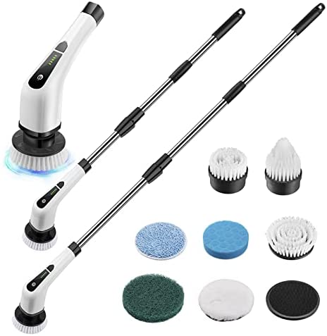  IEZFIX Electric Spin Scrubber, Bathroom Scrubber Rechargeable  Shower Scrubber for Cleaning Tub/Tile/Floor/Sink/Window丨Power Scrubber  Cordless with 4 Replaceable Cleaning Brush Heads : Health & Household