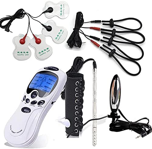 Electric Shock E-Stim Kit 300mm Therapy Silicone UrethralSounds with  PenisRing