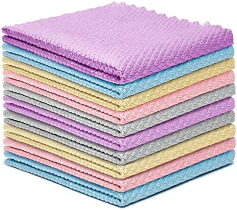  XFasten Disposable Kitchen Towels, 11.8 inches x 7.87 inches,  Set of 3 (Red, Green, Blue 150 Total Sheets) Washable and Reusable Cleaning  Cloths