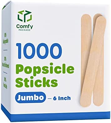 Colored Popsicle Sticks for Crafts - 200 Count 4.5 Inch Multi-Purpose  Wooden Sticks