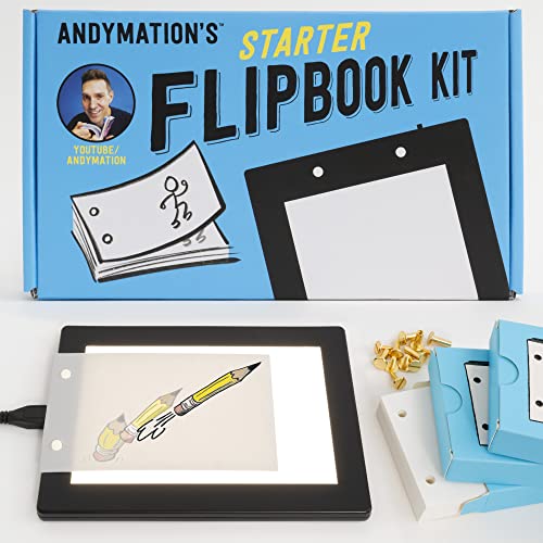 Flip Book Kit with LED Light Pad. Includes 240 Sheets Flip Book Paper with  Screws for Drawing and Tracing. Animation Paper/Blank Flip Books for A5