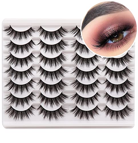 Veleasha Manga Lashes Natural Look False Eyelashes 8 Pairs Pack  Light-weight Comfortable Fake Eyelashes