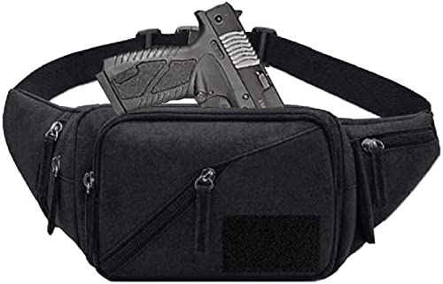  FINPAC Concealed Carry Gun Pouch, Soft Pistol Case Fanny Pack  Waist Belt Firearm Bag with Holster for Handgun, Air Gun, Men, Women  (Black) : Sports & Outdoors