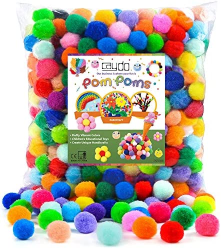 Essentials by Leisure Arts Pom Poms - Green -10mm - 100 piece pom poms arts  and crafts - colored pompoms for crafts - craft pom poms - puff balls for