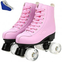 XUDREZ Roller Skates for Women Men Cozy PU Leather High-top Roller Skates for Beginner Double-Row PU Wheels, Professional Indoor Outdoor Roller Skates with Shoes Bag : Sports & Outdoors