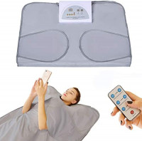 PinJaze Infrared Sauna Blanket, 71'' (L)×32'' (W) 2-Zone Digital Control Personal Sauna, Sauna Blanket for Weight Loss and Detox at Home, 2020 Upgraded Version 110V US Plug(with Button Battery)（Silver） : Garden & Outdoor