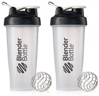 BlenderBottle Classic Loop Top Shaker Cup, 28-Ounce, Black/Clear, Pack of 2: Kitchen & Dining