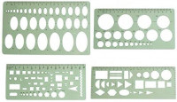 4PCS Plastic Green Measuring Templates Geometric Rulers for Office and School, Building formwork, Drawings Templates CSPRING: Health & Personal Care