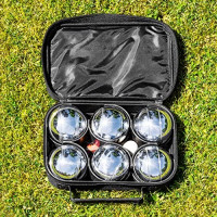 French Boules Set | 6 Piece Boules Set | Includes Chrome Plated Boules Balls, Cork Jack (Target Ball), Measuring Tool & Carry Bag | Lawn Games for Family : Sports & Outdoors