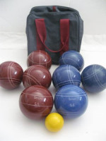 Epco Premium Quality Engraved Bocce Package - 110mm Red and Blue Balls with Engraving [Misc.] : Bocce Sets : Sports & Outdoors