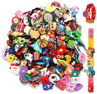 TMPCharms 100 Pcs Random PVC Shoe Charms+2 Pcs Wristbands+10 Pcs Shoe Lace Adapters，Charms for Teens Girls and Boys Fit for Croc Clog Shoes Decoration Disney,Marvel,Peppa Pig,Sports: Shoes