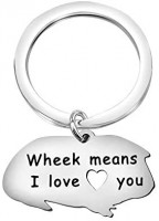 bobauna Guinea Pig Lover Gift Wheek Means I Love You Keychain Guinea Pig Jewelry Animal Lover Gift (Wheek Means I Love You): Jewelry