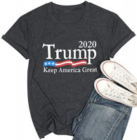 FASHGL Trump Keep America Great T Shirt for Women 2020 Trump Supporters Tees Slogan Printing Short Sleeve Top at Women’s Clothing store
