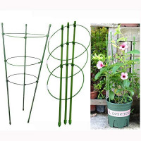 DSHE Plant Support 4 pcs 18 Inches Plant Cages with Adjustable Rings, Plant Fixed Climbing Tool, Plant Stake Support, Garden Trellis, Plant Support Cages, Plant Climbing Frame : Garden & Outdoor