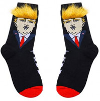 Trump Socks with Hair - Donald Trump Realistic Hair Gift Novelty Gifts Gag Gifts Funny Socks (StyleB 1Pair): Clothing