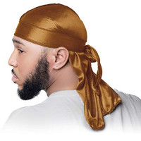 Vintage Apparel Silky Durag for Men and Women - Multiple Colors - Luxury Durags for Waves (Bronze) : Beauty