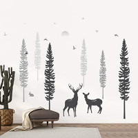 Timber Artbox Nursery Wall Decal - Dreamy Forest with Pine Tree, Animals & Deer - DIY Impressive Children Room: Arts, Crafts & Sewing