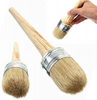 Professional Chalk and Wax Paint Brush,2 Pack Round Paint Brush/DIY Painting and Waxing Tool for Folk Art, Home Décor, Wood Projects, Furniture, Stencils | Reusable, Natural Bristles: Arts, Crafts & Sewing