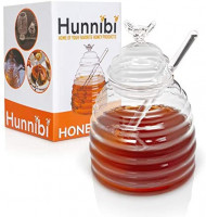 Handmade Honey Jar with Dipper, Glass Made Honey Dipper and Honey Pot, Gorgeous Bee Decor By Hunnibi: Home Improvement