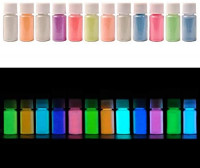 12 Color Glow in The Dark Pigment Powder with UV Lamp, Luminous Powder Long Lasting Self Glowing Dye for Painting, Crafts, Epoxy Resin, DIY Nail Art (20g/ 0.7oz Each)
