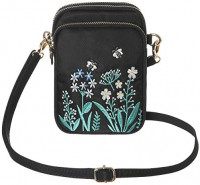 HAIDEXI Lightweight Nylon Small Purses and Embroidered small bee bag Small Crossbody bag Cell Phone Purses Wallet for Women (Embroidery-A): Handbags