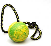 Pet Supplies : Dog Rubber Ball on Rope - K9 Training, Reward, Fetch - 3" (75mm)