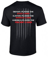 Funny Political Trump Card Graphic Tee Shirt Black: Trenz Shirt Company: Clothing