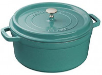 Staub Cast Iron 5.5-qt Round Cocotte - Turquoise: Kitchen & Dining