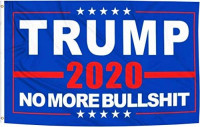 Eugenys Donald Trump 2020 NO More Bullshit Flag (3x5 Feet) - Free 10 Car Truck Bumper Stickers Included - Bright Colors and UV Resistant Polyester - Large Trump Flag Banner with Durable Brass Grommets : Garden & Outdoor