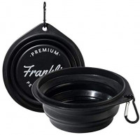 Pet Supplies : Franklin Pet Supply Collapsible Pet Travel Bowl - BPA Free - FDA Approved - Dogs - Cats - Dog Bowl - Food - Water Bowl - Small - Medium - Large Dog Food Bowl - Puppy - Includes Clip - Black