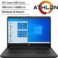 Newest HP 14" HD WLED Backlit High Performance Business Laptop, AMD Athlon Silver 3050U up to 3.2GHz, 4GB DDR4, 128GB SSD, Wireless-AC, HDMI, Bluetooth, Webcam, SD Card Reader, Windows 10 S: Computers & Accessories
