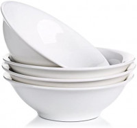 LIFVER 48 Ounce Serving Bowls, Large Bowl Sets of 4, Porcelain Cereal Bowls for Soup, Salad, and Cereal, White: Kitchen & Dining