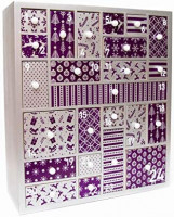 HYGGEHAUS Wooden Advent Calendar for Christmas 2020, Purple and Silver - Advent Calendar for Girls, Women, Teens, Grandparents, Baby. Refillable Advent for Beauty Product, Makeup, Gifts, Accessories: Home & Kitchen