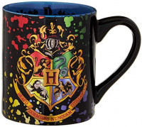 Silver Buffalo HP113932Z Harry Potter Hogwarts Crest Splatter ceramic Mug, 14 Ounces, Multicolor: Kitchen & Dining