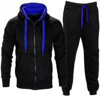Mens Fleece Warm Sports Jogging Tracksuit Top & Bottoms Set at Men’s Clothing store