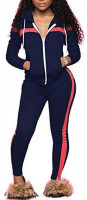Apretty 2 Piece Outfits for Women Plus Size Sweatsuit Zip up Top and Long Sweatpants Tracksuit Jogging Suits at Women’s Clothing store