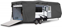 Waterproof Durable RV Motorhome Travel Trailer/Toy Hauler Cover Fits Length 14'-16' Travel Trailer Camper Zippered Panels Allow Access To The Door, Engine, Side Storage Areas, and Ramp Door: Automotive