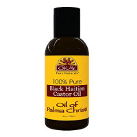 OKAY | 100% Pure Black Haitian Castor Oil | For All Hair Textures & Skin Types | Grow Healthy Hair - Treat Skin Conditions | Oil of Palma Christi | All Natural | 4 Oz : Castor Massage Oils : Beauty