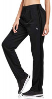 BALEAF Women's Track Pants Athletic Sports Sweat Pants Open Leg Jogger Sweatpants Zippered Pockets Lounge: Clothing