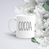 Cocoa Mug | Rae Dunn Mug | Inspired | Christmas Xmas Gift | Stocking Stuffer | Winter Gift Mug | Hot Cocoa | Best Gifts: Kitchen & Dining