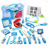 CUTE STONE Toy Medical Kit, 30PCS Kids Pretend Play Dentist Doctor Kit with Electronic Stethoscope Toy and Carrying Case, Role Play Educational Toy Doctor Playset for Toddler Boys Girls: Toys & Games
