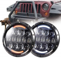 COWONE 7"inch 105W Cree LED Headlights with White DRL Amber Turn Signal Compatible with1997-2018 Jeep Wrangler JK LJ CJ TJ Hummer H1 H2 Headlamps: Automotive