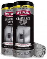 Weiman Stainless Steel Cleaner and Polish Wipes Bundle with Microfiber Cloth-Removes Fingerprints, Water Marks and Grease from Appliances - Works Great on Refrigerators, Ovens, and Grills: Health & Personal Care