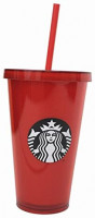Starbucks Venti Red 2017 Cold Cup Tumbler 16 Oz: Tumblers & Water Glasses