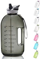 BOTTLED JOY 1 Gallon Water Bottle with Straw Lid, BPA Free Large Water Bottle with Motivational Time Marker Reminder Leak-Proof Drinking Big Water Jug for Sports Workouts and Outdoor Activity : Sports & Outdoors