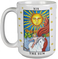 Tarot Gift - The Sun Tarot Card Coffee or Tea Mug. Large Ceramic 15 OZ: Coffee Cups & Mugs