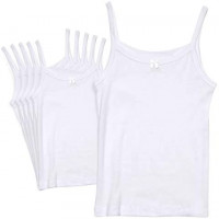 Rene Rofe Girls White Undershirt Camisole Tank Top - Supersoft Tagless Cami (6 Pack): Clothing