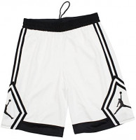 NIKE Jordan Rise Diamond Basketball Shorts Mens (White/Black, Medium) : Clothing