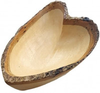 roro 10 Inch Hand-Carved Mango Wood Heart-Shaped Bowl with Bark Made From Sustainable Orchard Wood: Kitchen & Dining